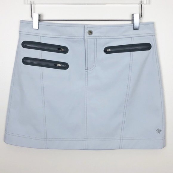 Athleta Dresses & Skirts - ATHLETA Waterproof Active Skirt Gray Zip Fly Zip Pockets